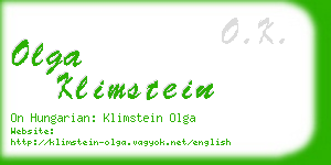 olga klimstein business card